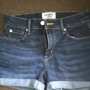 Levi's Denizen High Rise Blue Denim Shorts